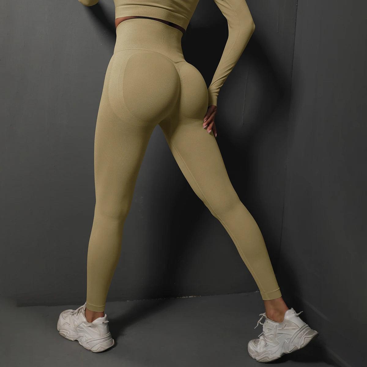 Conjunto Fitness Feminino Camiseta Manga Longa e Calça Legging Sem Costura Nuudi Store