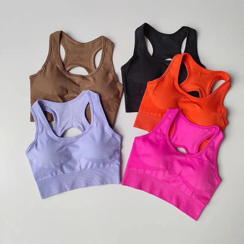 Conjunto Fitness Feminino Top esportivo e Calça Legging de Cintura Alta Sem Costuras Nuudi Store 2/pcs